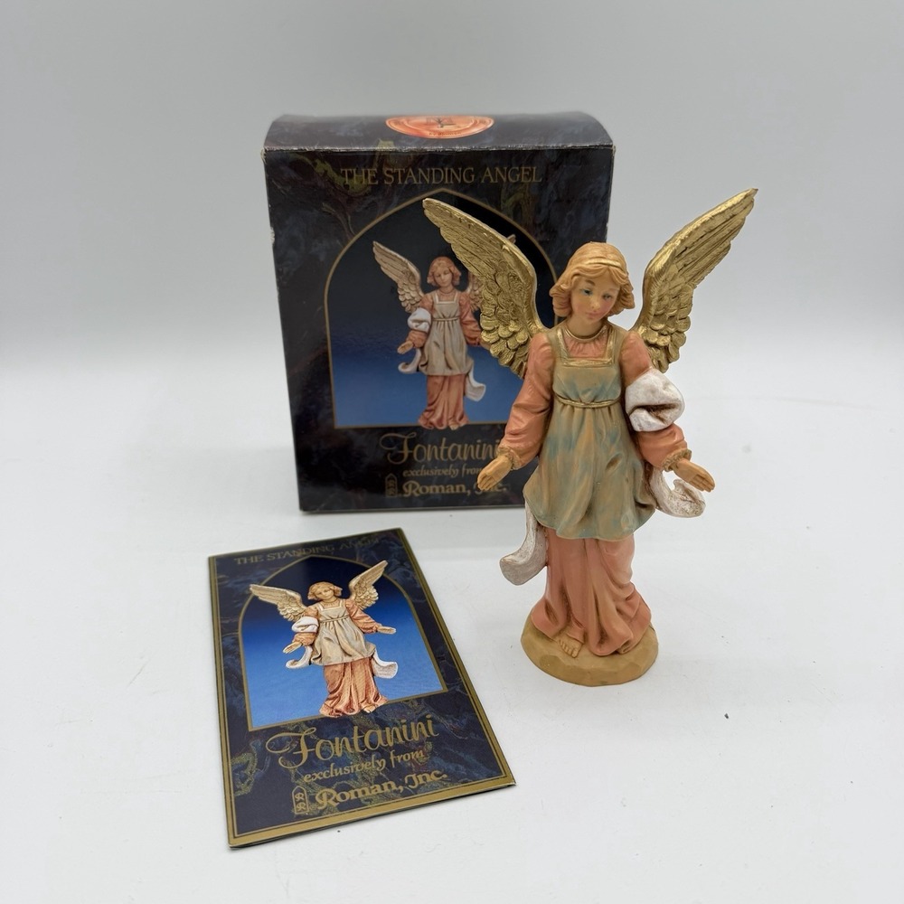 Vintage Fontanini Standing Angel Figurine Heirloom Nativity 5" Collection 1994